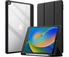 Crong PrimeFolio - dėklas skirtas iPad 10.2” (2021-2019) with stand and Apple Pieštukas charging (Juodas)