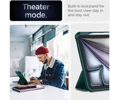 Spigen Urban Fit – dėklas skirtas Apple iPad Air 11 M3 2025 / M2 2024 / Apple iPad Air 10.9 5th-4th gen. 2022-2020 Midnight Žalias