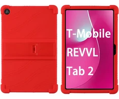 Planšetinio kompiuterio dėklas Strado-Tech Armor skirtas T-Mobile T Planšetė 2 10.1 5G 2025, šarvuotas, raudonas – apsauginis su stovu