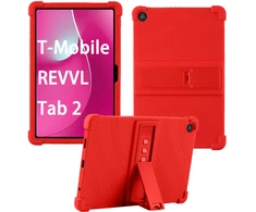 Planšetinio kompiuterio dėklas Strado-Tech Armor skirtas T-Mobile T Planšetė 2 10.1 5G 2025, šarvuotas, raudonas – apsauginis su stovu