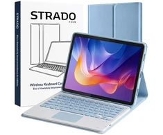 Planšetinio kompiuterio dėklas Strado-Tech su Bluetooth klaviatūra ir touchpad jutikliu, skirtas Redmi Pad 2 11 2025 – apsauginis su stovu, prieiga prie prievadų ir mygtukų
