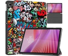 Planšetinio kompiuterio dėklas Strado-Tech Grafinis, skirtas Lenovo Tab 10.1 2025, su dangteliu – apsauginis su stovu