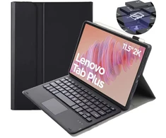 Planšetinio kompiuterio dėklas Strado-Tech su klaviatūra Lenovo Tab Plus 11.5 - apsauginis su stovu, prieiga prie prievadų ir mygtukų