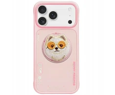 Dėklas Nimmy Glasses Cool Dog MagSafe skirtas Apple iPhone 17 rožinės spalvos