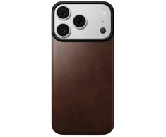 Dėklas Nomad Magnetinė odinė nugarėlė, sendinta ruda (Horween), su MagSafe - iPhone 18 Pro/17 Pro