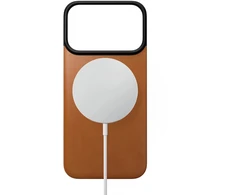 Dėklas Nomad magnetinė odinė nugarėlė, balno spalvos (Horween), MagSafe - iPhone 18 Pro/17 Pro