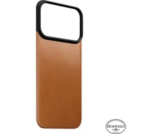 Dėklas Nomad magnetinė odinė nugarėlė, balno spalvos (Horween), MagSafe - iPhone 18 Pro/17 Pro