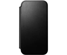 NOMAD odinis dėklas IPHONE 18 Pro Max/17 Pro Max, suderinamas su MagSafe (Modern Leather Folio ECCO Leather) juodas