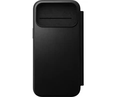NOMAD odinis dėklas IPHONE 18 Pro Max/17 Pro Max, suderinamas su MagSafe (Modern Leather Folio ECCO Leather) juodas