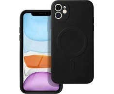OEM SILICONE MAG COVER dėklas, suderinamas su „MagSafe“, skirtas IPHONE 11, juodas