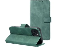 Dėklas Oem Flip case for iPhone 15 Tender Book žalias