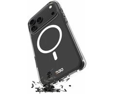 Puro Impact Clear D3O TPU+PC dėklas suderinamas su MagSafe skirtas Apple iPhone 17 Pro - skaidrus