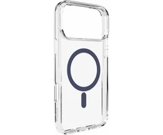 Puro Lite Mag TPU+PC dėklas, suderinamas su „MagSafe“, skirtas „iPhone 17 Pro Max“ – skaidrus su Mėlyna žiedu