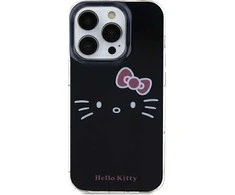 Apple iPhone 13 / 14 / 15 Hello Kitty dėklas IML Kitty Face (HKHCP15SHKHLK) juodos spalvos