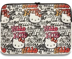 Nešiojamo kompiuterio krepšys 14" Hello Kitty Sleeve Zip PU Tags Graffiti (HKCSZPDGPTE) beige