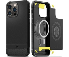 Spigen Rugged Armor Mag dėklas su MagSafe skirtas iPhone 14 Pro Max - Matte juodos spalvos