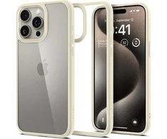 Dėklas Spigen Crystal Hybrid, sand beige – iPhone 15 Pro Max