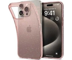 Dėklas Spigen skystųjų kristalų blizgučiai, skirti iPhone 15 Pro Max rožiniam kvarcui
