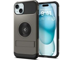 Dėklas Spigen Slim Armor MagSafe, gunmetal - iPhone 15