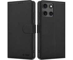 Tech-Protect piniginės dėklas, skirtas Motorola Moto G15 / G15 Power - Juodas