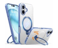 Dėklas Torras Ostand Spin Case, skirtas iPhone 16 (mėlynas)