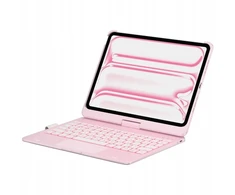 Dėklas Typecase Flexbook Touch su klaviatūra do iPad Pro 11" 2024/2025 šviesiai rožinė