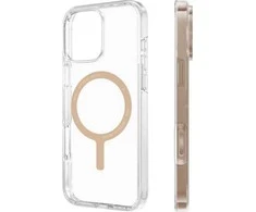 Uniq Clario Magclick įkrovimo dėklas, skirtas iPhone 16 Pro – skaidrus auksinis