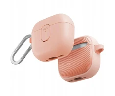 UNIQ Clyde dėklas, skirtas AirPods 4, su užraktu, rožinės spalvos