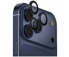 UNIQ Optix aliuminio kameros objektyvo apsauga Apple iPhone 17 Pro / Apple iPhone 17 Pro Max su aplikatoriumi, tamsiai mėlyna
