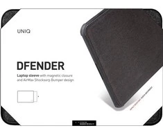 UNIQ dėklas Dfender nešiojamo kompiuterio dėklas 16"juodos spalvos