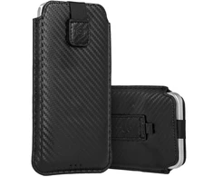 Wonder CARBON dėklas telefonui (Dydis L) Apple iPhone 13 Mini/12 Mini/SE 2020/2022/7/8 juodos spalvos