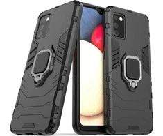 Hurtel Ring Armor hibridinis dėklas + magnetinis laikiklis skirtas Samsung Galaxy A03s (166.5), juodas
