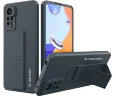 Wozinsky Kickstand silikoninis su stoveliu Xiaomi Redmi Note 11 Pro dėklas telefonui mėlynos spalvos