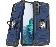 Wozinsky Ring Armor tvirtas hibridinis dėklas skirtas Samsung Galaxy S22, mėlynas