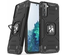Wozinsky Ring Armor tvirtas hibridinis dėklas + magnetinis laikiklis skirtas Samsung Galaxy S22 + (S22 Plus), juodas