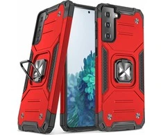 Wozinsky Ring Armor tvirtas hibridinis dėklas + magnetinis laikiklis skirtas Samsung Galaxy S22 + (S22 Plus), raudonas