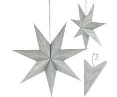 Christmas Gifts Kalėdinės dovanos DEKORATYVINĖ ŽVAIGŽDĖ POPIERINĖ 45 CM SIDABRINĖ
