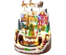 Kaledžių dekoracija Home Styling Collection Kaledžių scenelė žaislų parduotuvė, LED, judėjimas ir 8 melodijos, 27 x 25 x 34 cm