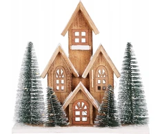 Home Styling Collection Figūrėlė pagaminta iš eglės su LED nameliu, 30 cm