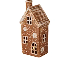 Home Styling Collection Porcelianinis meduolių namelis su LED apšvietimu, 13,6 x 9,4 x 19,6 cm