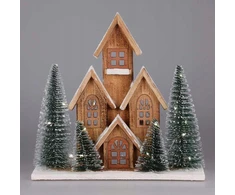 Home Styling Collection Figūrėlė pagaminta iš eglės su LED nameliu, 30 cm