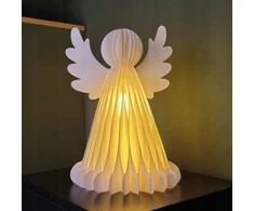 Dekoracja świąteczna Koopman Anioł dekoracyjny papierowy LED 38CM