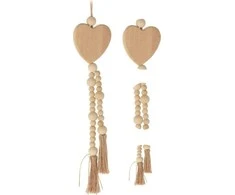 Home Styling Collection Pakabinama boho dekoracija medinė širdis