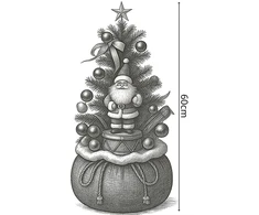 KOOPMAN Dekoracja świąteczna Krist+ Choinka dekoracyjna 60CM 25LED timer - Mikołaj