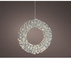 Lumineo Decoration 'Ring' with LED lighting. 493889. D38 cm. sidabrinis