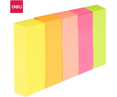 Deli Deli EA11402 zakładka samoprzylepna 100 ark. Rožinė, Oranžinė, Geltonas, Raudona, Žalias