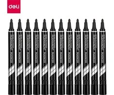 Permanentinis žymeklis DELI U100 apvalus 1,8 mm juodas