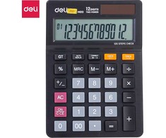 Deli M01320 biuro skaičiuoklis, 12 pozicijų, juodas