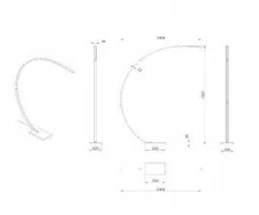 DELIGHT „Lucide Curve 44700/11/30“ toršeras, 1x15W LED, 2550-2850K, 540 lm, juodas