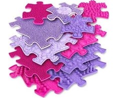 Dėlionė Askato Sensory grindų kilimėlis Basic rinkinys rožinė / violetinė 11 elementų MFK-063